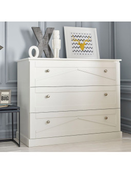 Chest of 3 Drawers for the Children's Bedroom in white MDF
