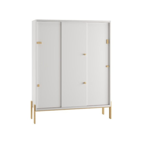 Children's 3-door Sliding Wardrobe Cube White - Pinio