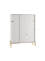 Children's 3-door Sliding Wardrobe Cube White - Pinio