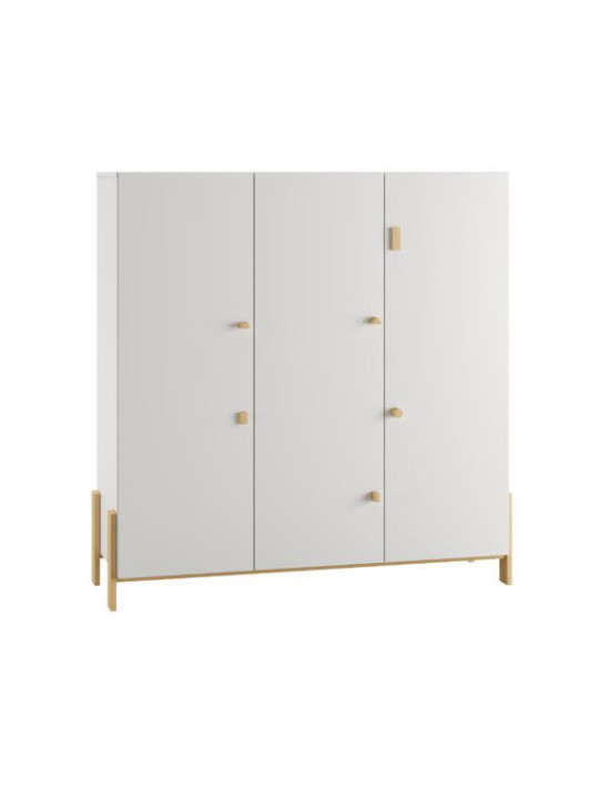 Children's 3-door Wardrobe Cube White - Pinio