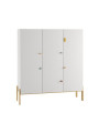Children's 3-door Wardrobe Cube White - Pinio