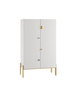 Children's 2-door Wardrobe Cube White - Pinio