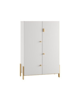 Children's 2-door Wardrobe Cube White - Pinio