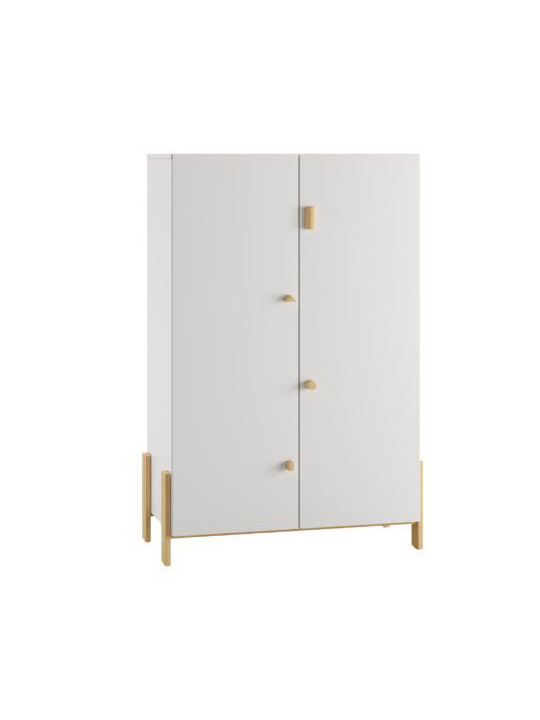 Children's 2-door Wardrobe Cube White - Pinio