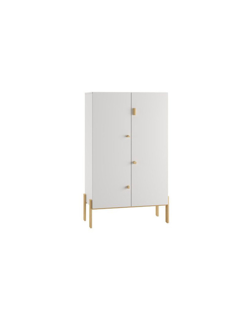 Children's 2-door Wardrobe Cube White - Pinio