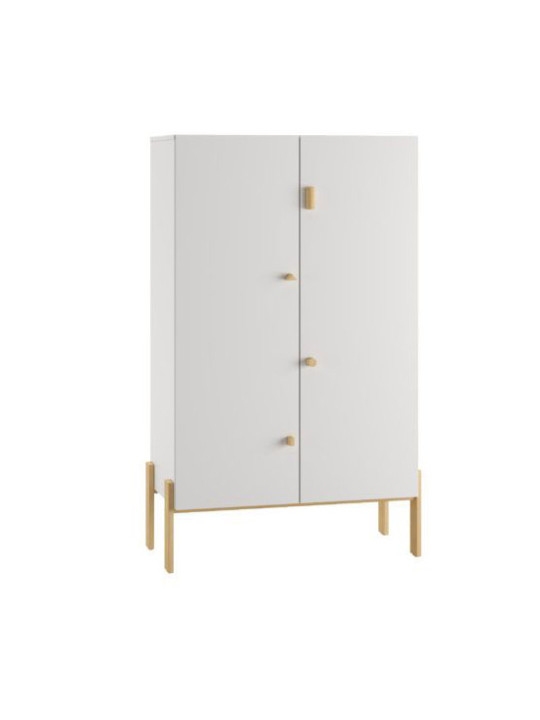 Children's 2-door Wardrobe Cube White - Pinio