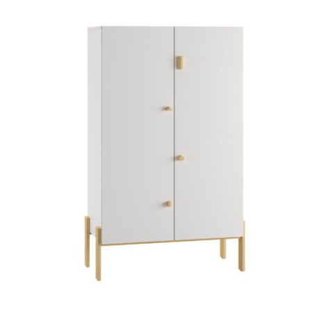 Children's 2-door Wardrobe Cube White - Pinio