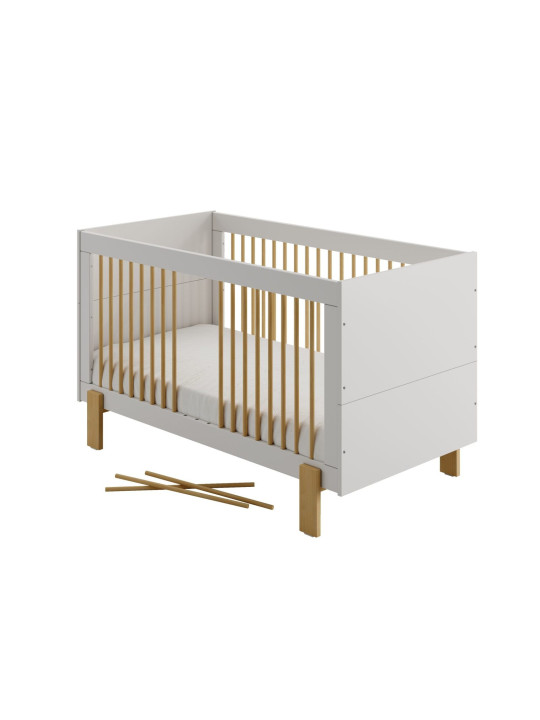 Children's Cot Bed 140x70 Cube Light Grey - Pinio