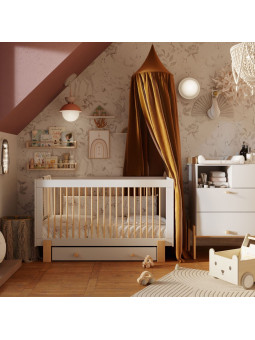 Children's Cot Bed 140x70 Cube Light Grey - Pinio