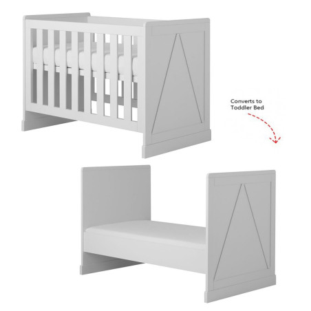 Cot Bed 120x60 for the Children's Bedroom in white MDF