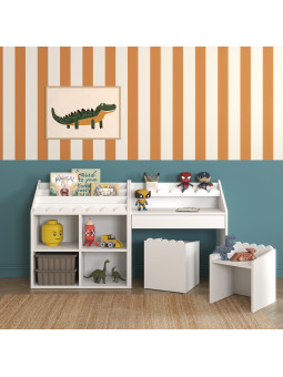 Children's Montessori Multifunctional Chair Book Nook White - BellAmy