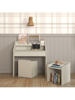 Set Scrivania + Sedie Montessoriane Book Nook Crema - BellAmy