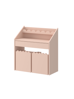 Children's Montessori Desk + Chairs set Book Nook Pink - BellAmy