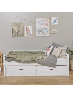 Letto Singolo con Letto Estraibile e Cassetti Eco Dream - Hoppekids