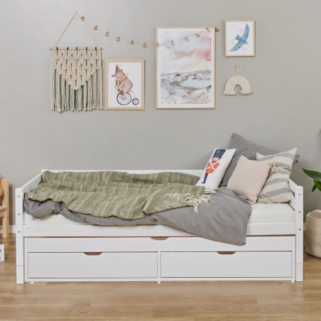 Eco Dream single bed with pull-out bed and drawers - Hoppekids