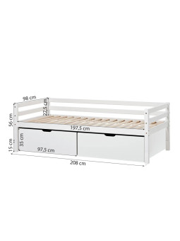Children's Eco Dream Single Bed with Plus Size Drawers - Hoppekids