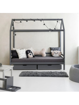 Children's Eco Dream House Bed in Grey Wood - Hoppekids