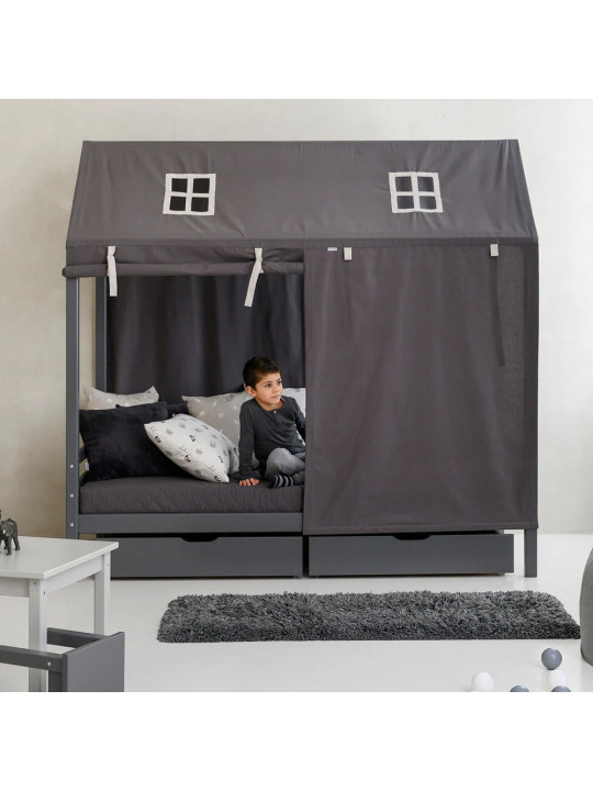 Letto Casetta per Bambini Eco Dream in Legno Grigio - Hoppekids