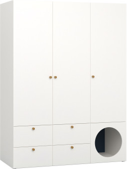 Children's 3-door Wardrobe with Opening Front Reli - VOX