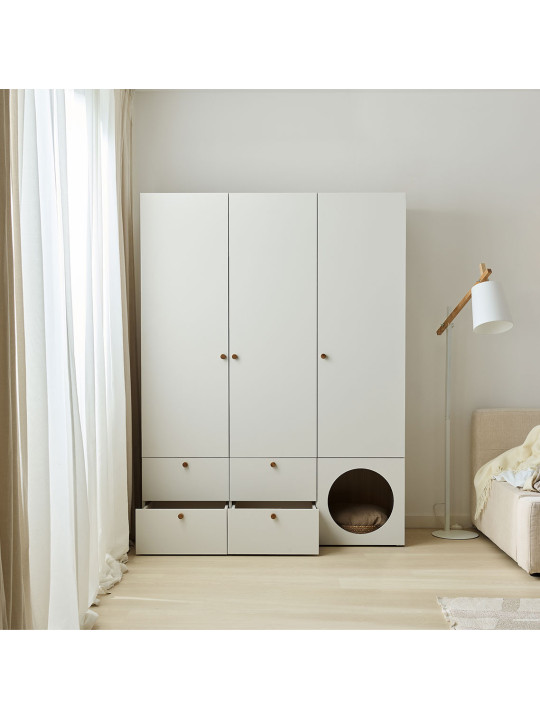 Children's 3-door Wardrobe with Opening Front Reli - VOX