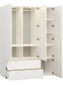 Children's 3-door Wardrobe with Solid Front Reli - VOX