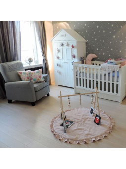 Guardaroba alto con 2 ante per la Cameretta dei Bambini in MDF bianco ispirato alle spiagge francesi - Collezione Marsylia