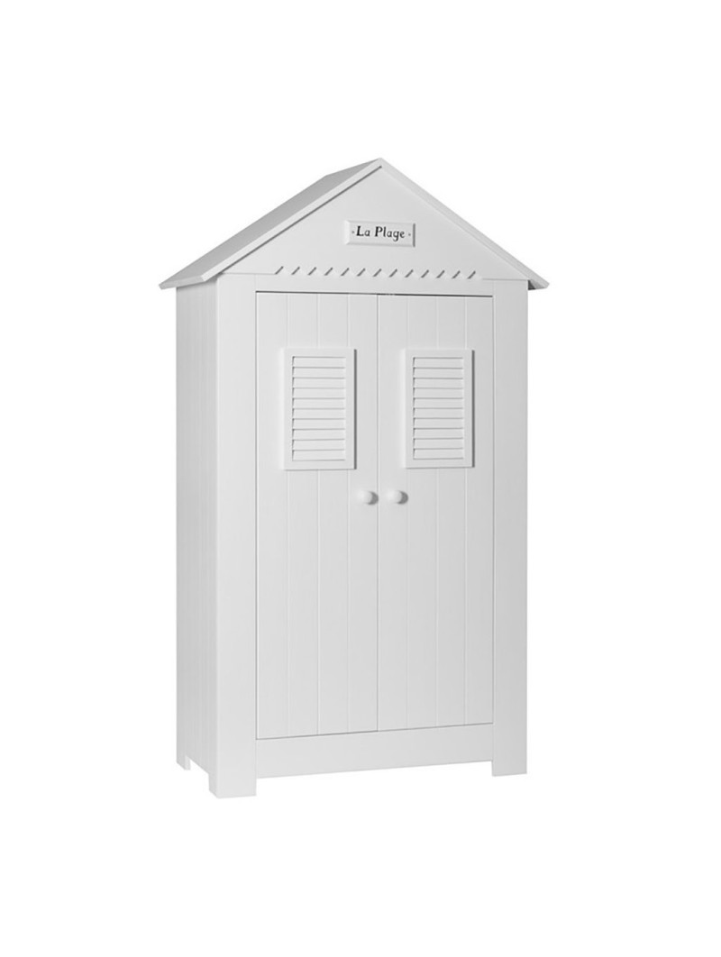 Children's bedroom 2-Door Wardrobe in white MDF inspired by French beaches - Marsylia Collection