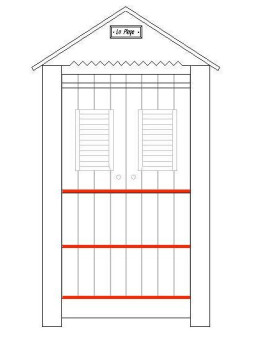 Children's bedroom 2-Door Wardrobe in white MDF inspired by French beaches - Marsylia Collection