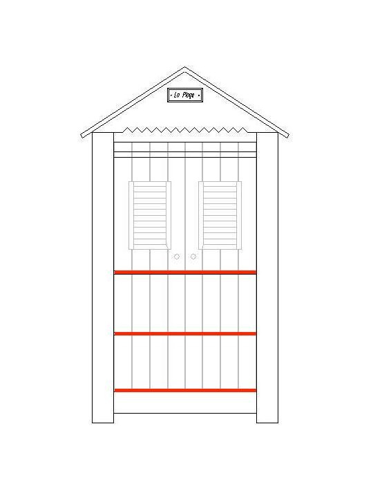 Children's bedroom 2-Door Wardrobe in white MDF inspired by French beaches - Marsylia Collection