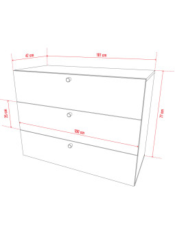 Cassettiera 3 Cassetti per Bambini Ragazzi Camerette in Legno Bianco serie Reli - VOX