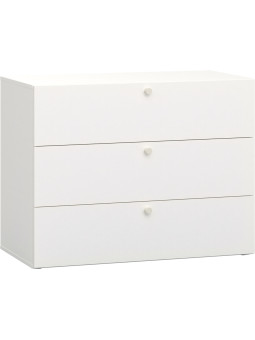 Cassettiera 3 Cassetti per Bambini Ragazzi Camerette in Legno Bianco serie Reli - VOX