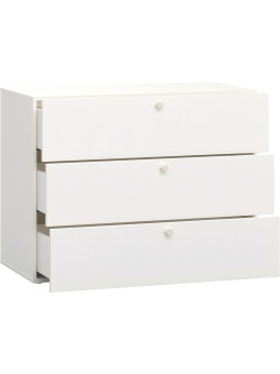 Cassettiera 3 Cassetti per Bambini Ragazzi Camerette in Legno Bianco serie Reli - VOX