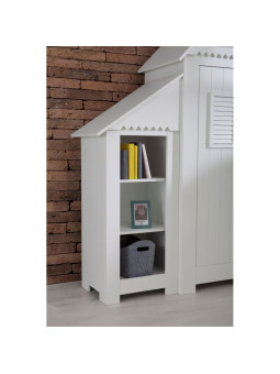 Children's bedroom Add-on Bookcase in white MDF inspired by French beaches - Marsylia Collection