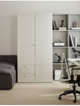 Children's 2-door Wardrobe with Solid Front Reli - VOX