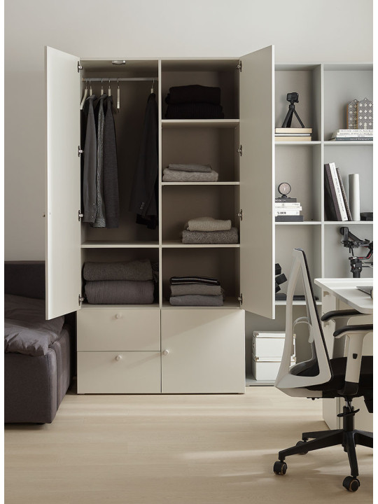 Children's 2-door Wardrobe with Solid Front Reli - VOX