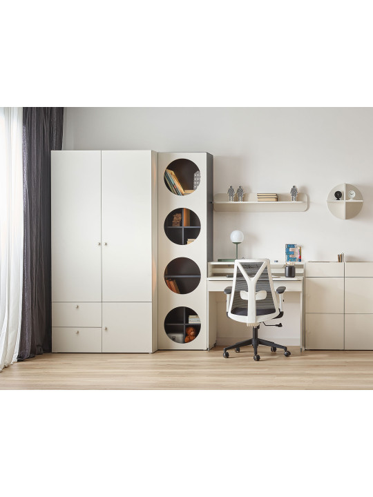 Children's 2-door Wardrobe with Solid Front Reli - VOX