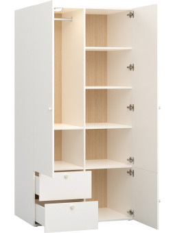 Children's 2-door Wardrobe with Solid Front Reli - VOX