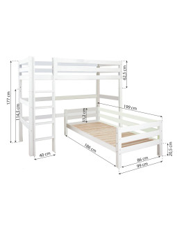 Letto a Castello Angolare per Bambini Eco Luxury - Hoppekids