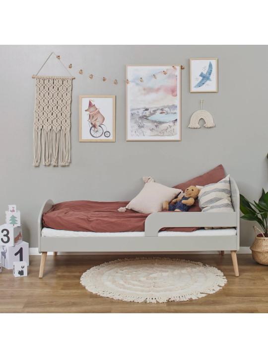 Toddler Bed 70x160 Blend in Grey Wood - Hoppekids
