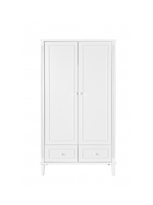 Armadio 2 Ante per Bambini Bianka in Legno Bianco - Novelies