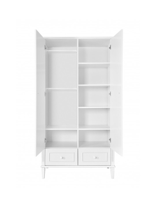 Armadio 2 Ante per Bambini Bianka in Legno Bianco - Novelies