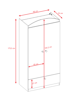Children's 2-Door Wardrobe Babydreams white - Kocot Kids