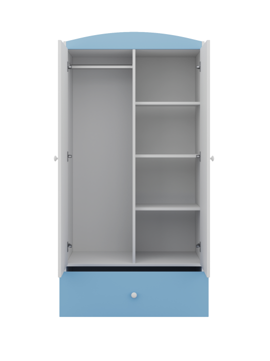 Children's 2-Door Wardrobe Babydreams light blue - Kocot Kids