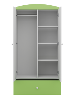 Children's 2-Door Wardrobe Babydreams green - Kocot Kids