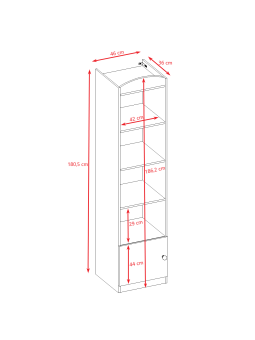 Children's Narrow Bookcase Babydreams light blue - Kocot Kids