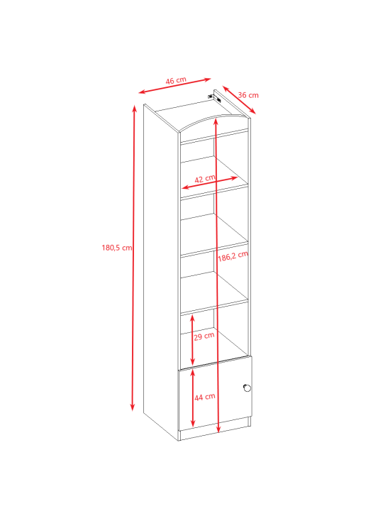 Children's Narrow Bookcase Babydreams light blue - Kocot Kids