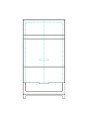 Children's bedroom 2-Door Wardrobe in white and grey or pink Pine Wood - Mini Collection