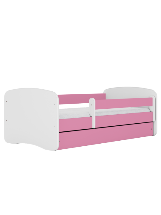 Babyydreams Babybett 2 Tage – Aus Ingenieurholz, Rosa | Mit Schutzgitter, Inkl. Bettrahmen