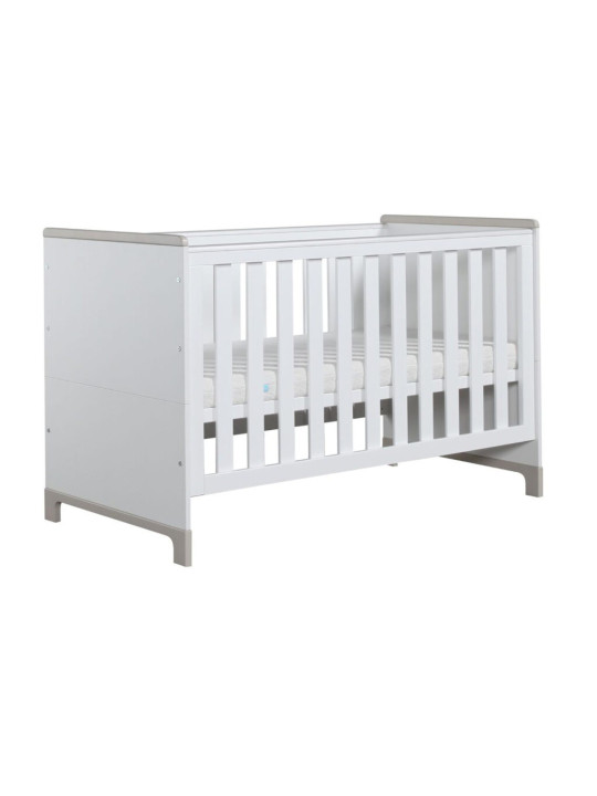 Children's bedroom Cot Bed 140x70 in white and grey or pink Pine Wood - Mini Collection