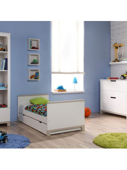 Children's bedroom Cot Bed 140x70 in white and grey or pink Pine Wood - Mini Collection
